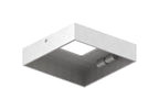 Edelstahl Abdeckrosette für Quadratrohre, teilbar, mit Mittelbohrung, Längsschliff, V2A / V4A