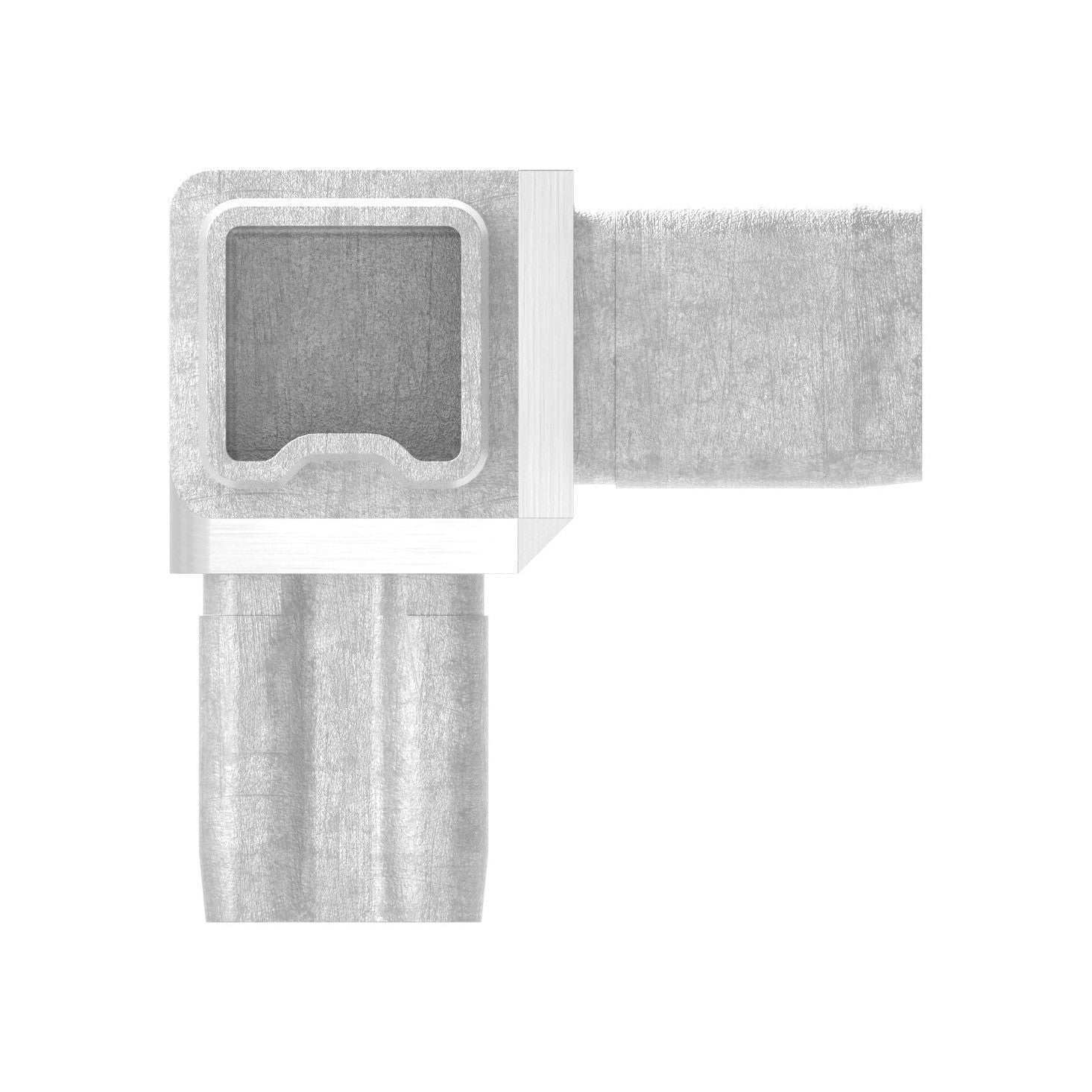 Edelstahl Eck-Verbinder 90° für Quadratrohre, 3 gleiche Abgänge, zum Stecken, V2A / V4A