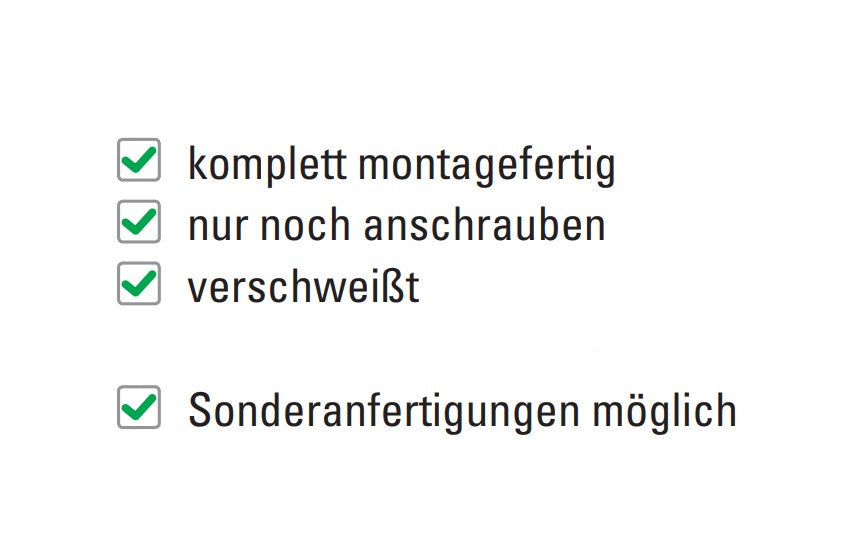 Handlauf montagefertig, Länge 1800 mm, mit 3 Handlaufhaltern und Endkappen, V2A
