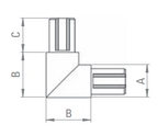 Eckverbinder für rundes Klemmprofil, V2A