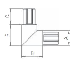 Eckverbinder für rundes Klemmprofil, V2A