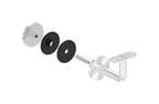 verschweißter Handlaufhalter für Glas, mit Halteplatte, zum Anschrauben des Handlaufs, V4A