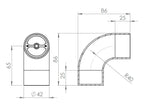 Endbogen 90° für Holzhandlauf Ø 42 mm, V2A