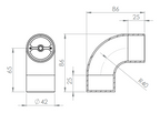 Endbogen 90° für Holzhandlauf Ø 42 mm, V2A