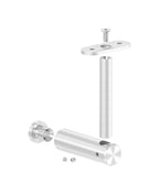 höhenverstellbarer Handlaufhalter mit Halteplatte, zum Anschrauben des Handlaufs, V2A