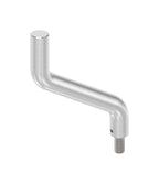 Bügel Edelstahl 2 x 30° gebogen, 360° drehbar,1 x Außengewinde, 1 x flach zum Anschweißen, V2A