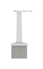 Handlaufstütze aus einem Stück zum Einschlagen, für Quadratrohr, mit Anschlussplatte 90°, V2A