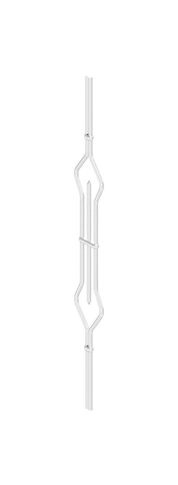 Zierstab, mit 2 x Gewinde M6 für Zierelemente, Länge 900 mm, V2A