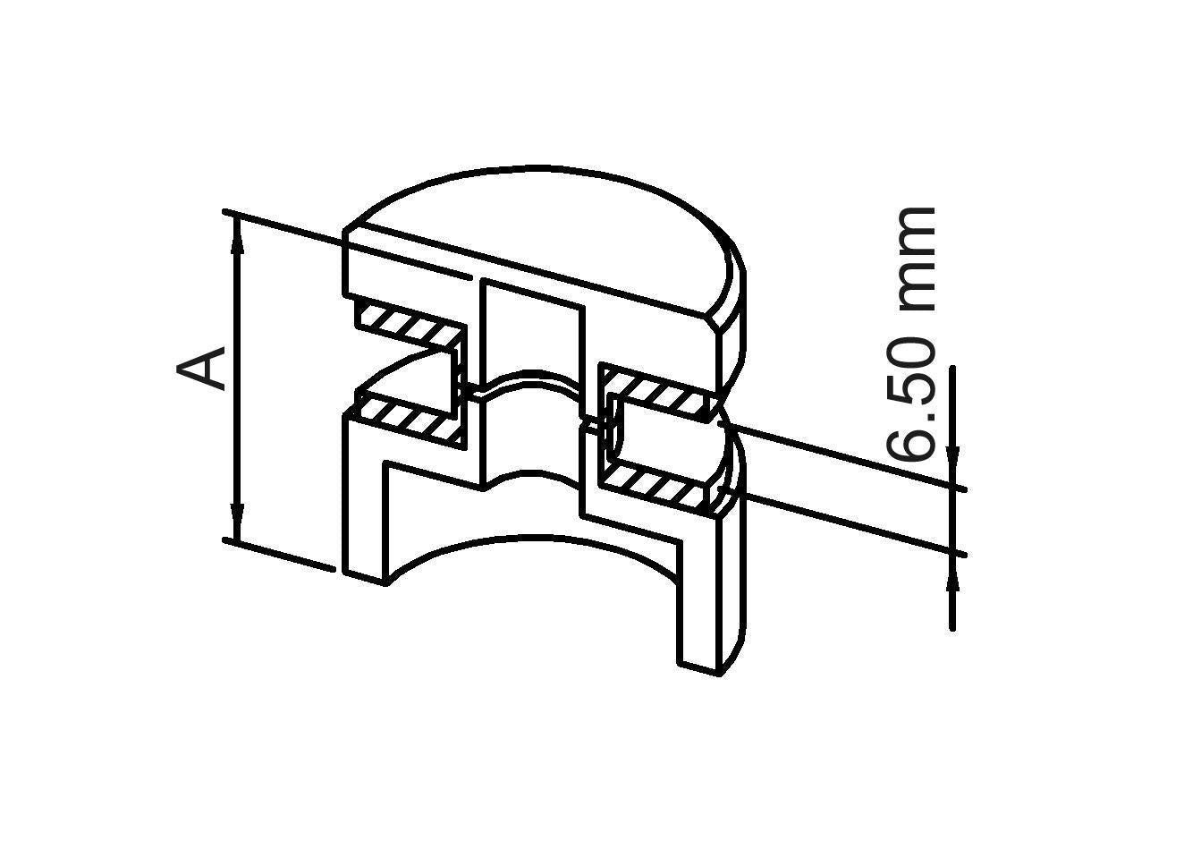 BRENK-fix® Verlängerungsstück Ø 30 mm, mit Durchgangsbohrung, V2A