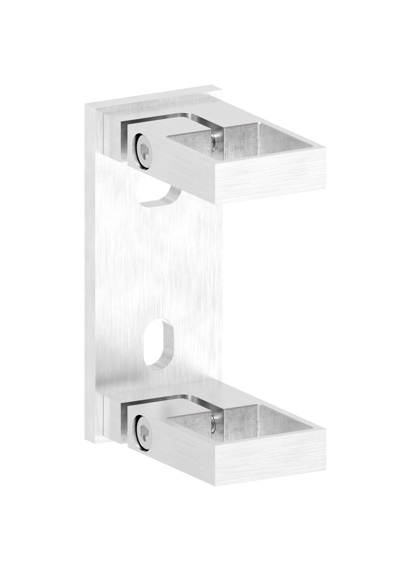 Edelstahl Wandbefestigung für Geländerpfosten zum Spannen, Platte 130 x 55 x 8 mm, V2A / V4A