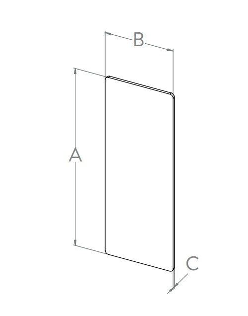Endkappe zum Aufkleben für Alu-Profil eleganza STRONG, Holmlast 0.5 -3.0kN, seitliche Montage