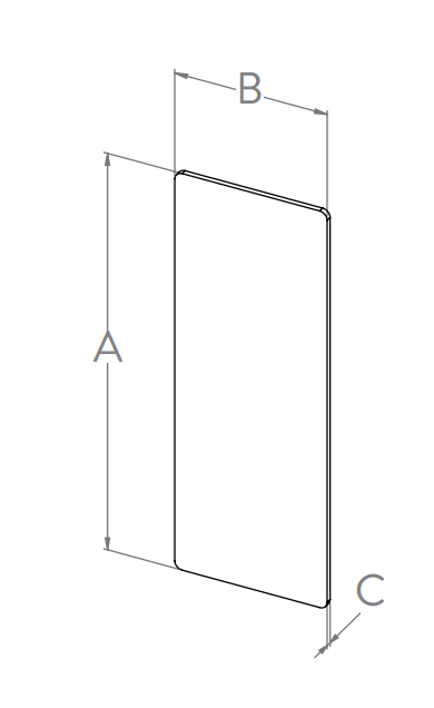 Endkappe zum Aufkleben für Alu-Profil eleganza STRONG, Holmlast 0.5 -3.0kN, seitliche Montage