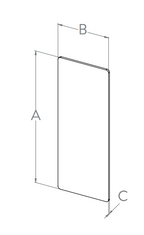 Endkappe zum Aufkleben für Alu-Profil eleganza STRONG, Holmlast 0.5 -3.0kN, seitliche Montage