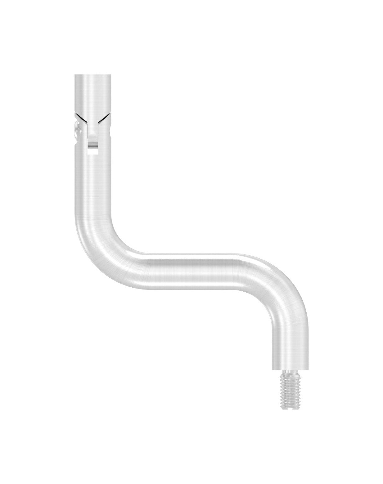 Gelenkbügel Edelstahl 2 x 90° gebogen,1 x Außengewinde, 1 x Innengewinde, V2A