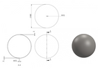 Zeichnung Hohlkugel Ø 500 mm mit Gewinde M10