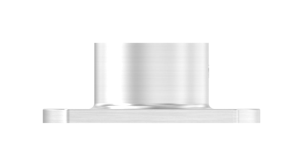 Edelstahl Wand- und Bodenanker, zum Festklemmen, mit Madenschraube und 4 Bohrungen, V2A / V4A