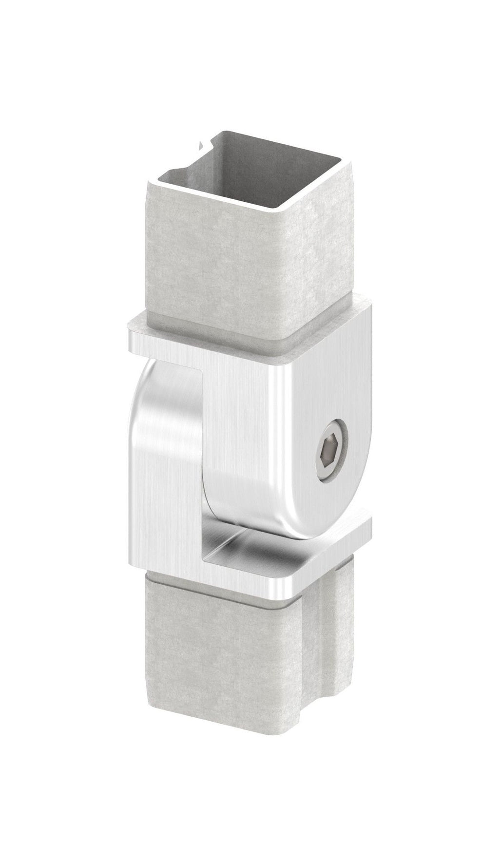 Edelstahl Verbinder für Quadratrohre mit Gelenk, zum Einstecken ins Rohr, V2A / V4A