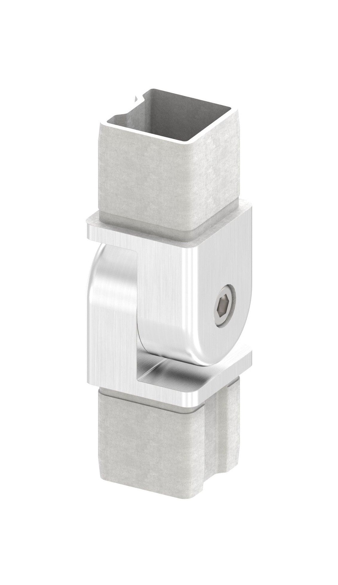 Edelstahl Verbinder für Quadratrohre mit Gelenk, zum Einstecken ins Rohr, V2A / V4A
