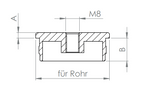Edelstahl Rohrabschlussstopfen flach, hohl / gegossen, mit Innengewinde, zum Einschlagen
