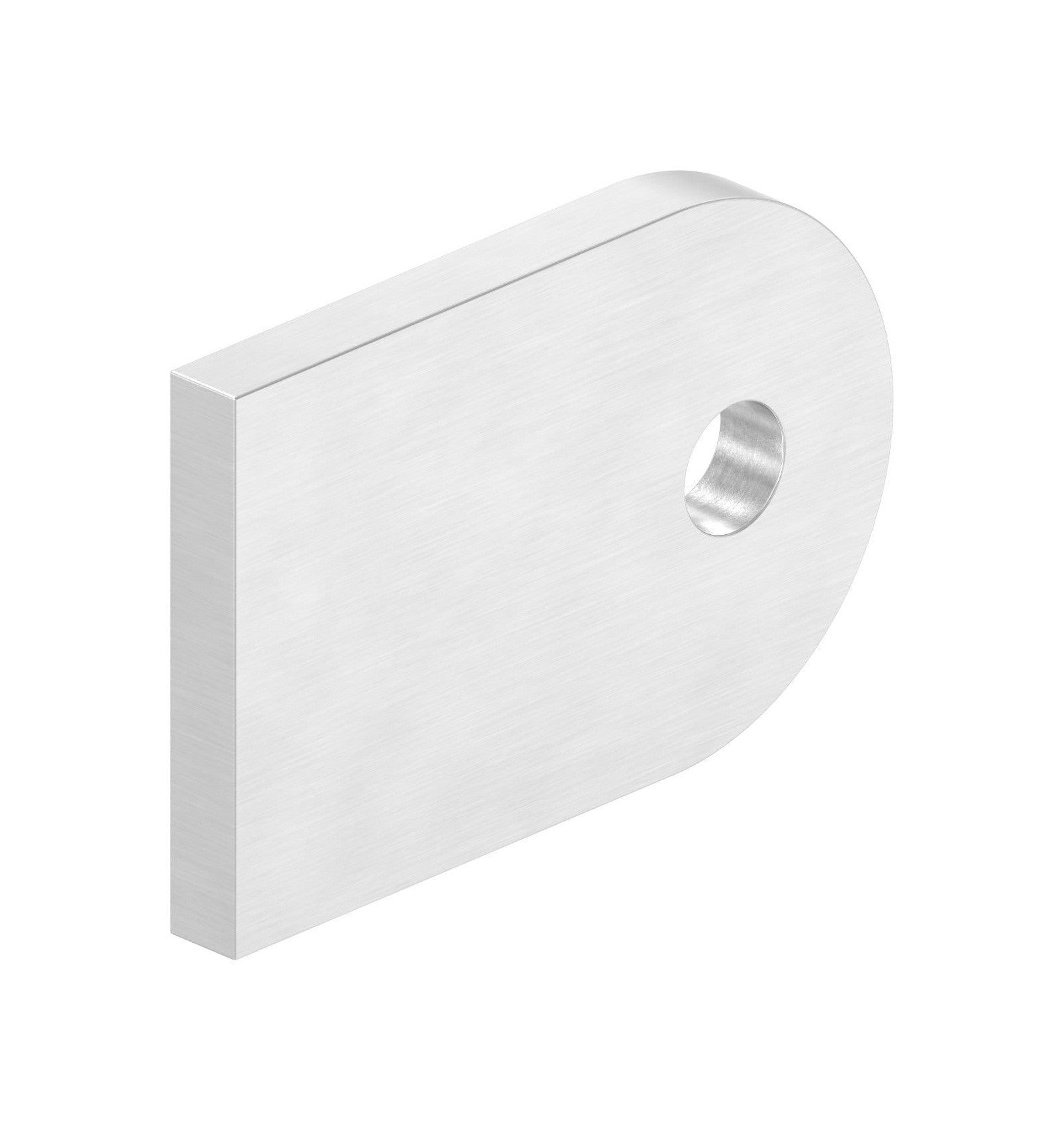 Edelstahl Anschweißlasche 60 x 40 x 6 mm, geschliffen, mit Rundloch, V2A
