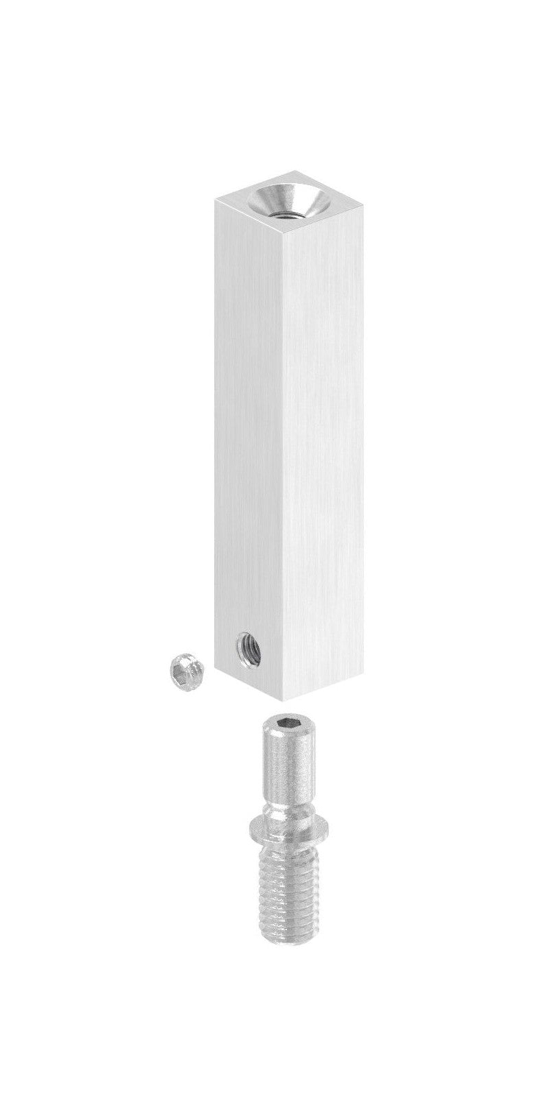 Stift Edelstahl, quadratisch, drehbar 360°, 1 x Außengewinde, 1 x Innengewinde, V2A