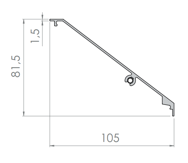 Design-Abdeckung zu Vordachprofil eleganza CANOPY, zum Einhängen in das Vordachprofil