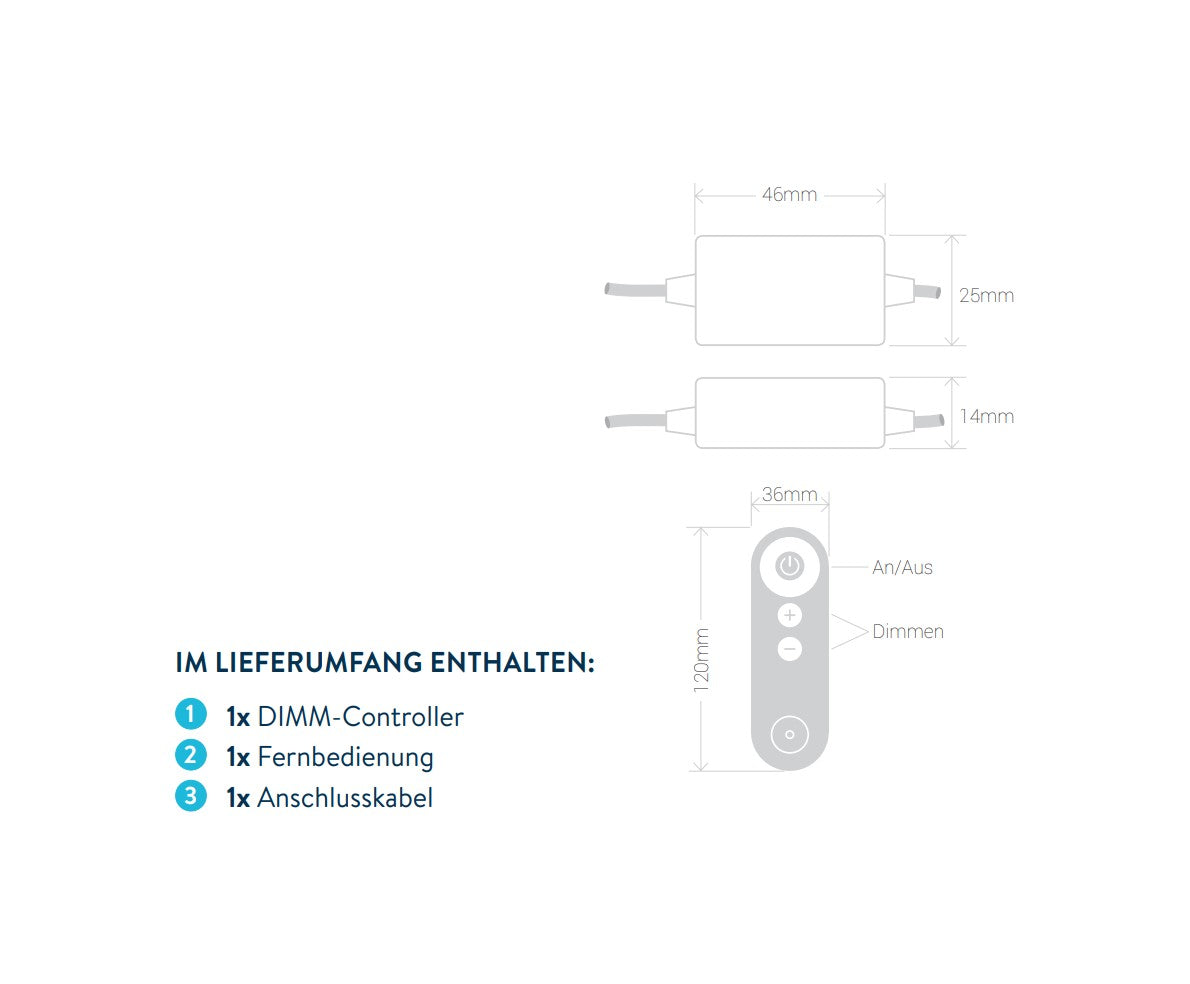 Dimmer für LED-Lichtmodule, inklusive Fernbedienung