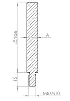 Stift Edelstahl, 1 x Außengewinde, 1 x flach zum Anschweißen, V2A / V4A