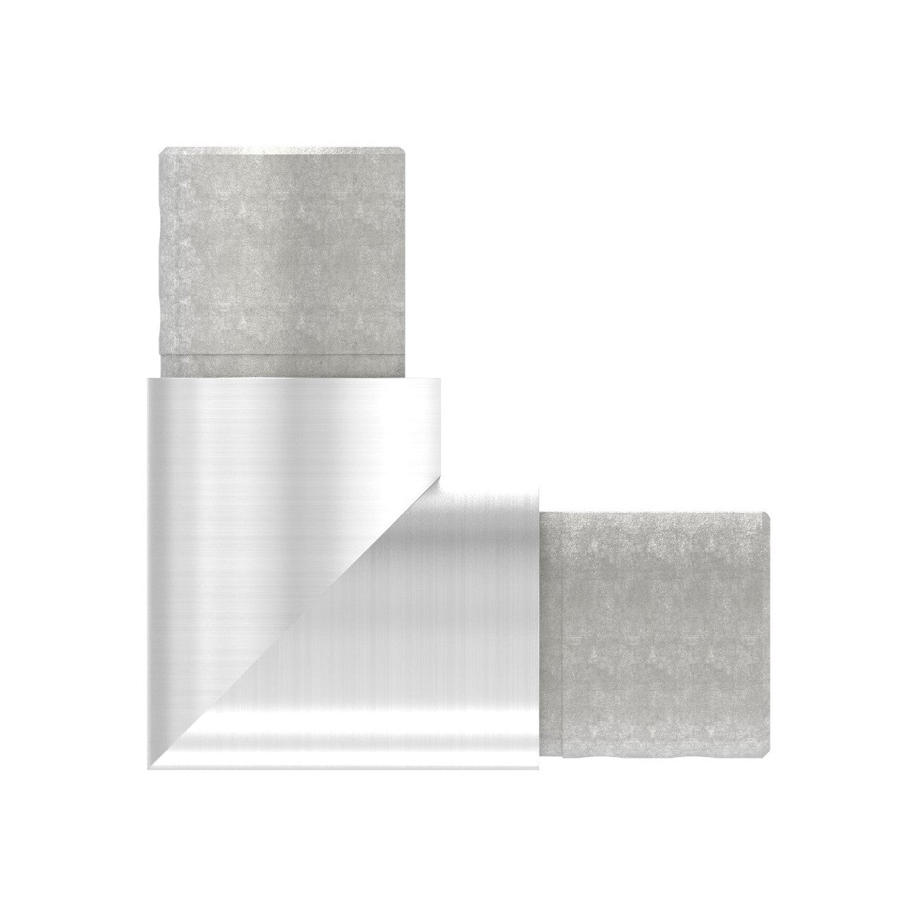 Eckbogen vertikal / Rahmenecke 90° für Rund-Nutrohr, Edelstahl