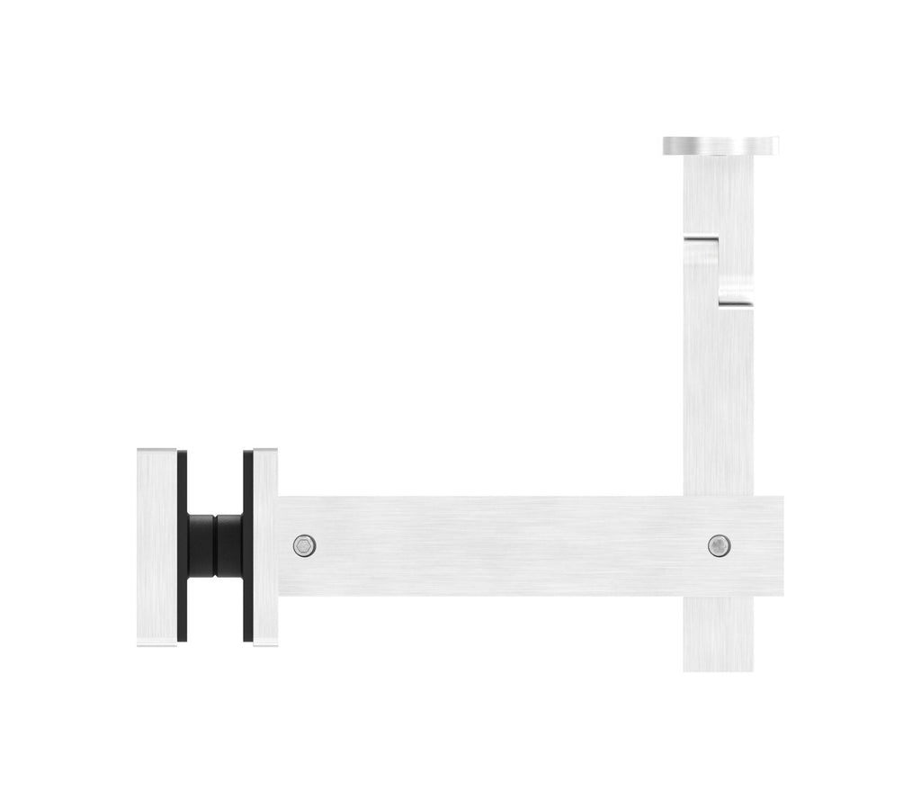 höhenverstellbarer Handlaufhalter für Glas, mit Gelenk und Halteplatte, V4A