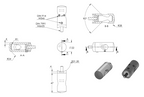 Querstabhalter Ø 22 mm, für 90° Außenecke, mit Durchgangsbohrung, V2A / V4A