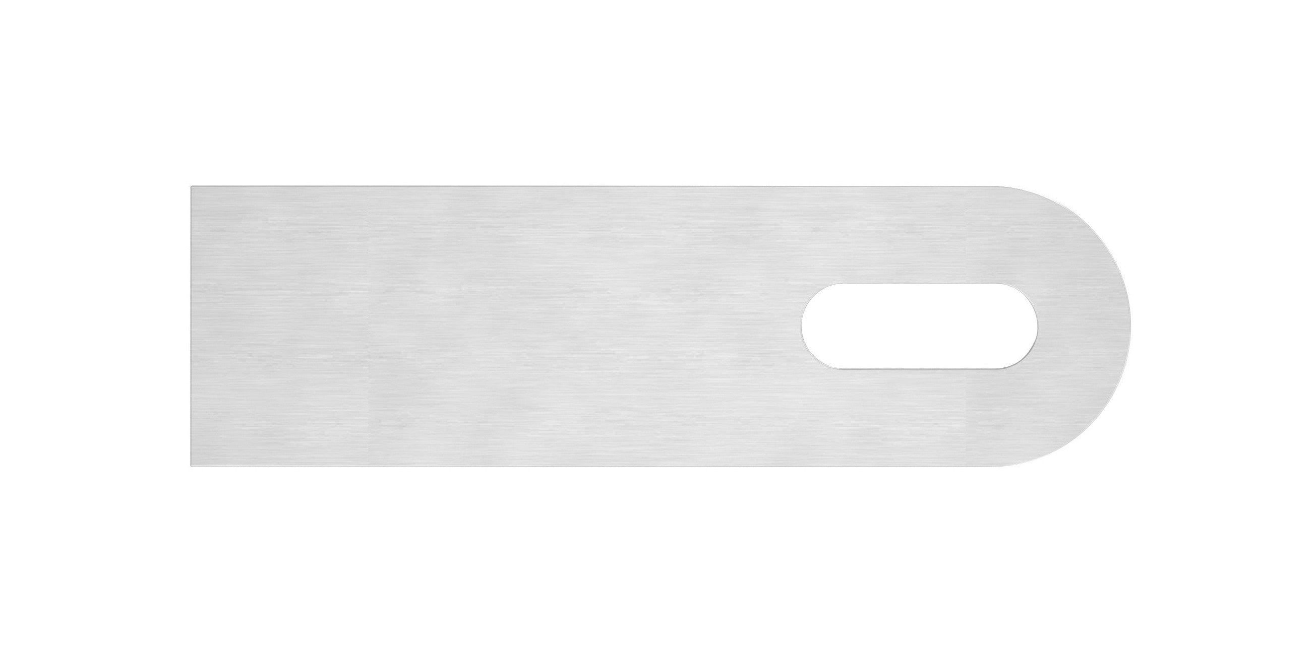 Edelstahl Anschweißlasche 100 x 30 x 6 mm, geschliffen, mit Langloch, V2A