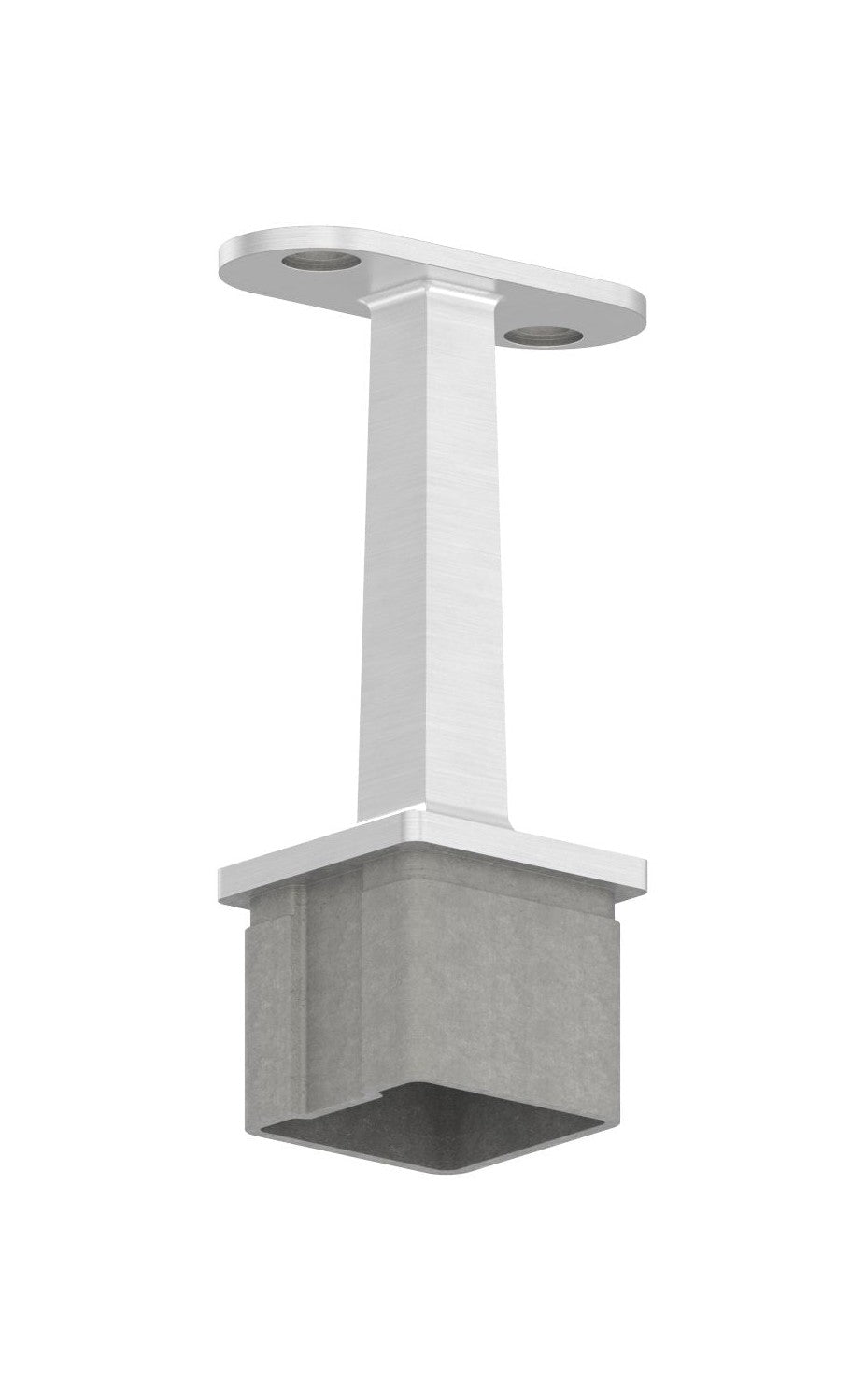 Handlaufstütze aus einem Stück, für Quadratrohr, mit Handlaufanschlussplatte, V2A