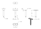 Zeichnung Stift Ø 14 mm, Halteplatte Ø 42,4 mm