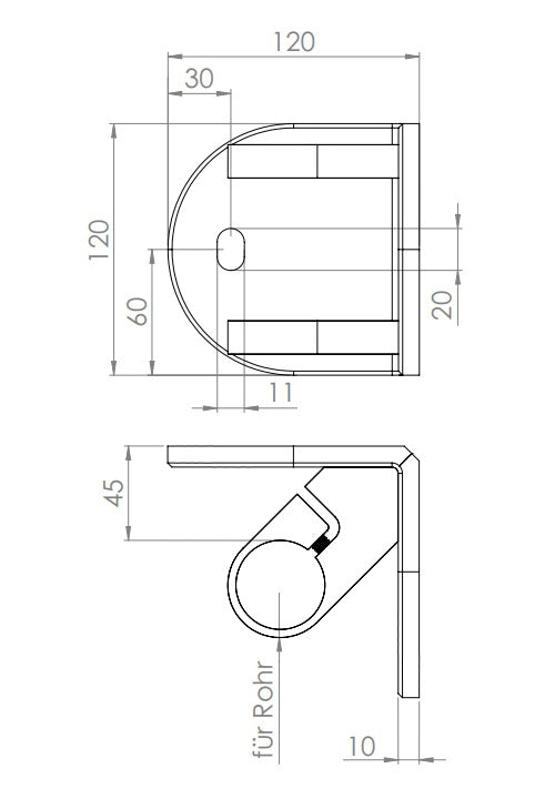 Edelstahl 90° Wandbefestigung für Geländerpfosten zum Spannen, für Innenecke, V2A