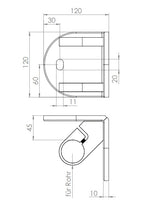 Edelstahl 90° Wandbefestigung für Geländerpfosten zum Spannen, für Innenecke, V2A