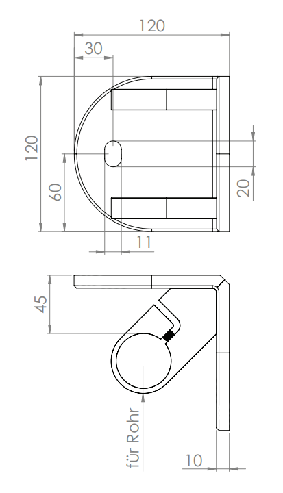 Edelstahl 90° Wandbefestigung für Geländerpfosten zum Spannen, für Innenecke, V2A