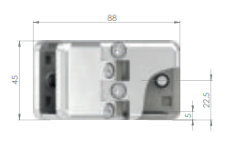 Glasklemme ohne AbZ Modell 45 "PLACON", Mittelklemme verstellbar