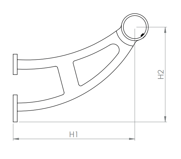 Fußlaufstütze und Handlaufstütze V2A