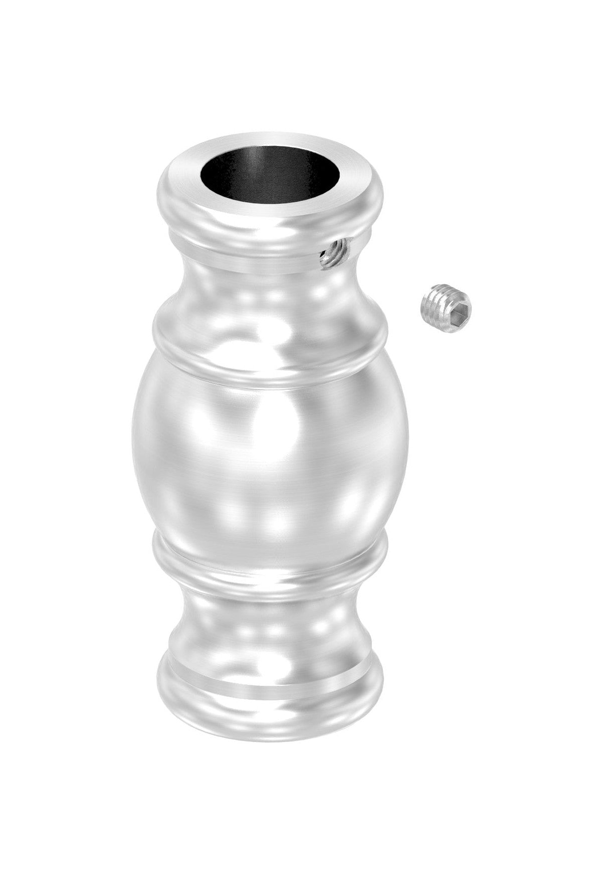 Edelstahl Zierhülse mit Durchgangsbohrung, Höhe 52 mm, V2A
