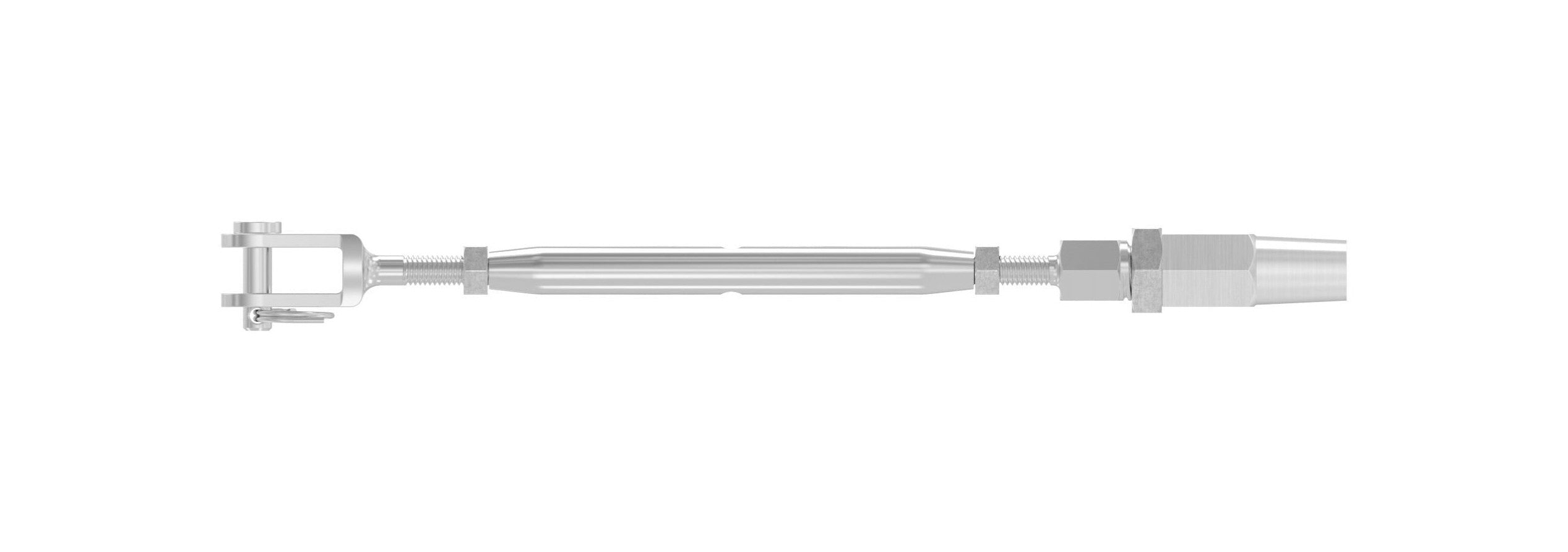 Wantenspanner Gabel / Seilhalter, mit Gewinde, V4A