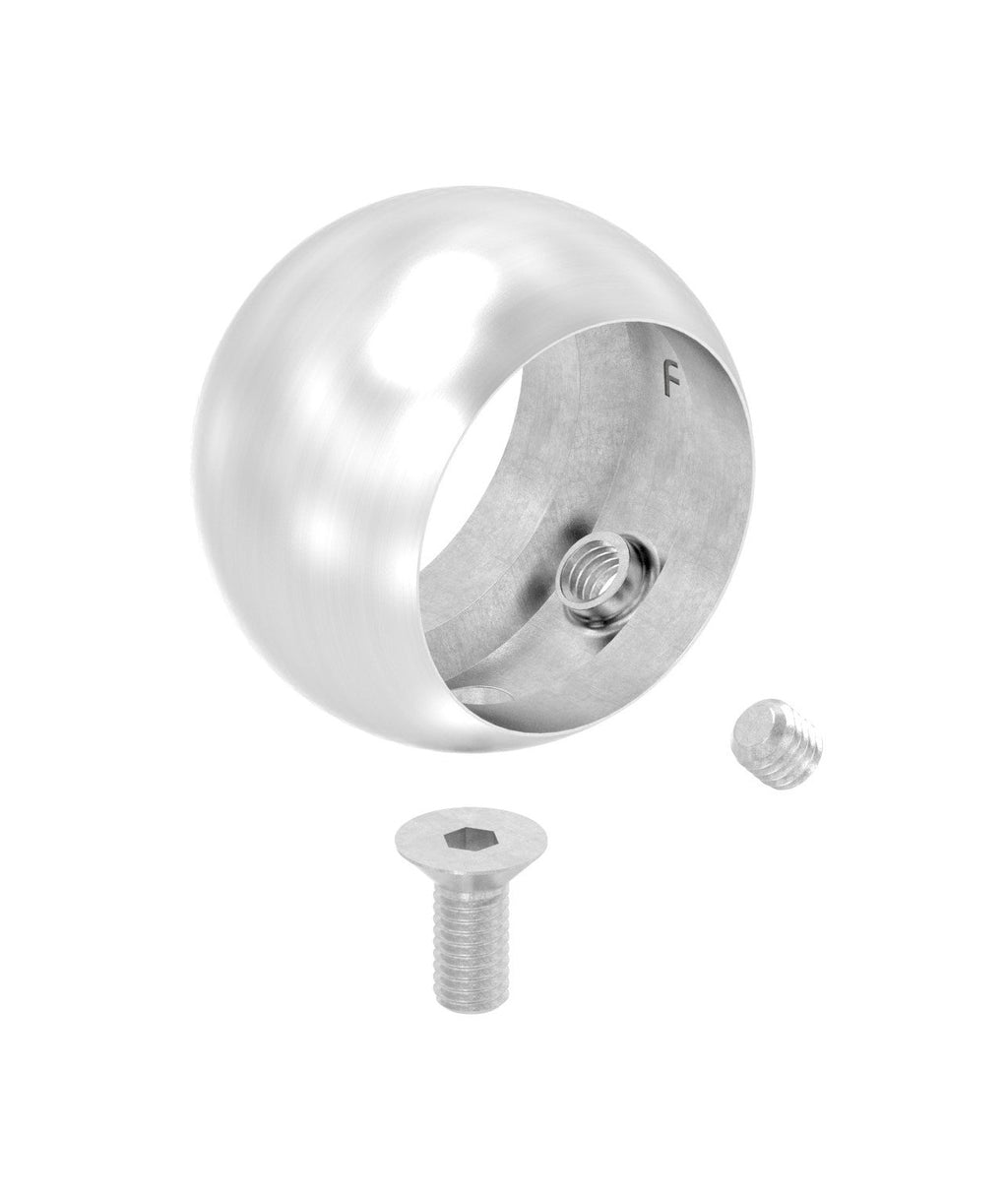 Kugelring für Handlaufhalter, zum Verschrauben und zum Festklemmen des Rohrs, V2A / V4A