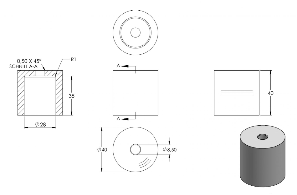 Zeichnung BRENK-fix® Verlängerungsstück 40 mm