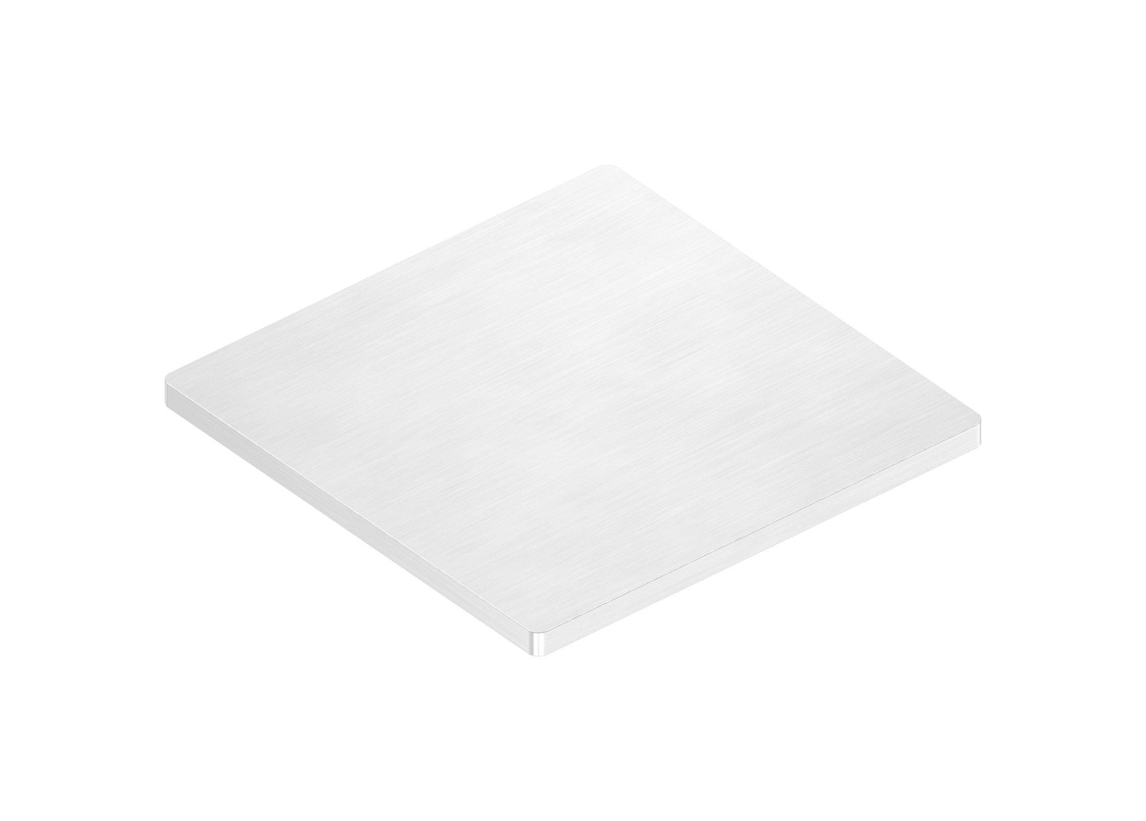 Edelstahl Ankerplatte quadratisch, ohne Fase, Längsschliff, V2A