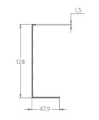 Abdeckung zum Aufkleben für Alu-Profil eleganza STRONG, Holmlast 0.5 -3.0kN, seitliche Montage