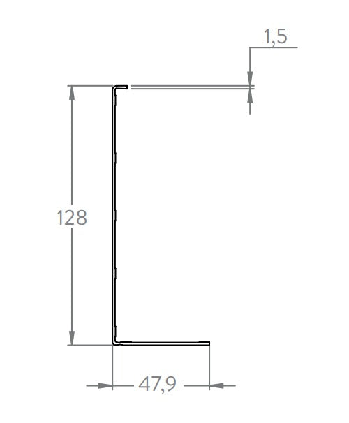 Abdeckung zum Aufkleben für Alu-Profil eleganza STRONG, Holmlast 0.5 -3.0kN, seitliche Montage