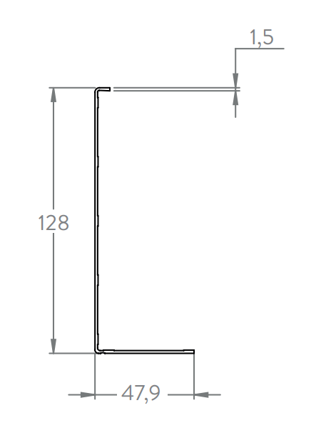 Abdeckung zum Aufkleben für Alu-Profil eleganza STRONG, Holmlast 0.5 -3.0kN, seitliche Montage