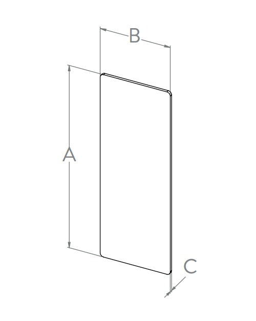 Endkappe zum Aufkleben für Alu-Profil eleganza LIGHT, Holmlast 0.5 -1.0kN, seitliche Montage