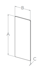 Endkappe zum Aufkleben für Alu-Profil eleganza LIGHT, Holmlast 0.5 -1.0kN, seitliche Montage