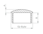 Edelstahl Rohrabschlussstopfen gewölbt, hohl/gegossen, zum Einkleben, V2A